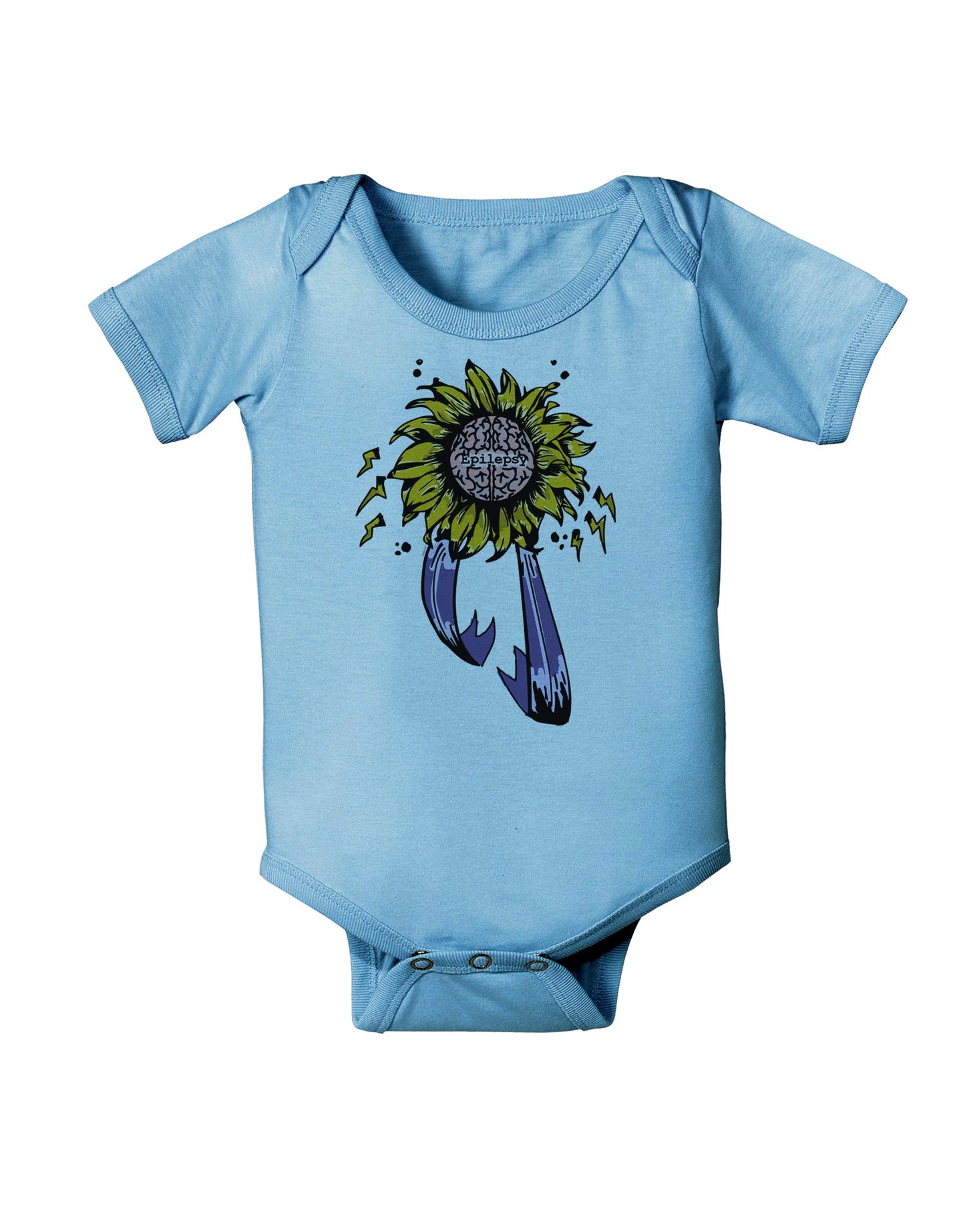 Epilepsy Awareness Baby Romper Bodysuit-Baby Romper-TooLoud-LightBlue-06-Months-Davson Sales