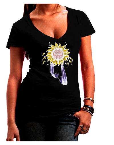 Epilepsy Awareness Dark Womens V-Neck Dark T-Shirt-Womens V-Neck T-Shirts-TooLoud-Black-Juniors Fitted Small-Davson Sales