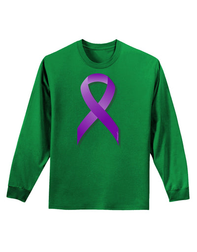 Epilepsy Awareness Ribbon - Purple Adult Long Sleeve Dark T-Shirt-TooLoud-Kelly-Green-Small-Davson Sales