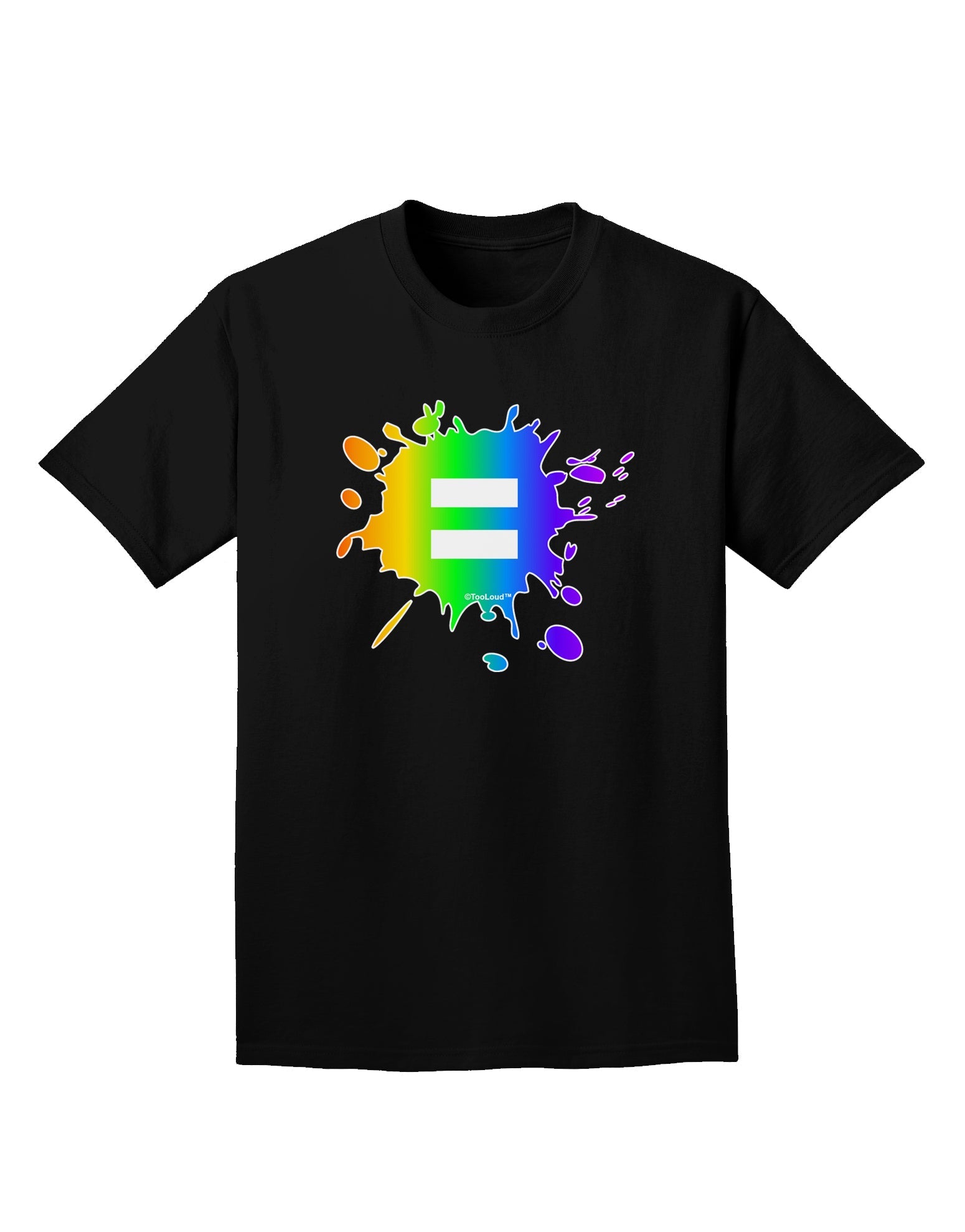 Equal Rainbow Paint Splatter Adult Dark T-Shirt by TooLoud-Mens T-Shirt-TooLoud-Black-Small-Davson Sales