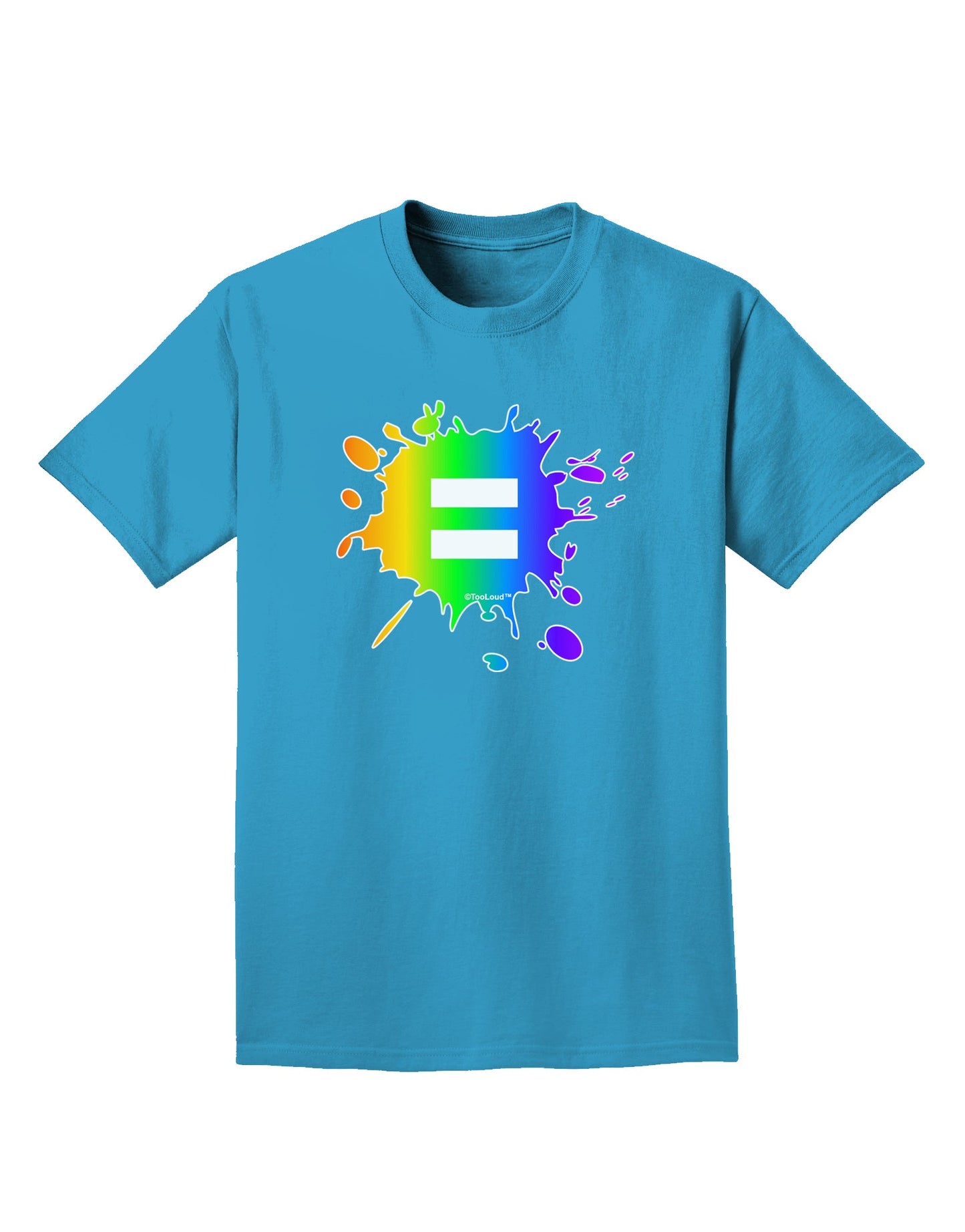 Equal Rainbow Paint Splatter Adult Dark T-Shirt by TooLoud-Mens T-Shirt-TooLoud-Turquoise-Small-Davson Sales
