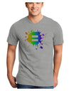 Equal Rainbow Paint Splatter Adult V-Neck T-shirt by TooLoud-Mens V-Neck T-Shirt-TooLoud-HeatherGray-Small-Davson Sales