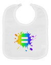 Equal Rainbow Paint Splatter Baby Bib by TooLoud