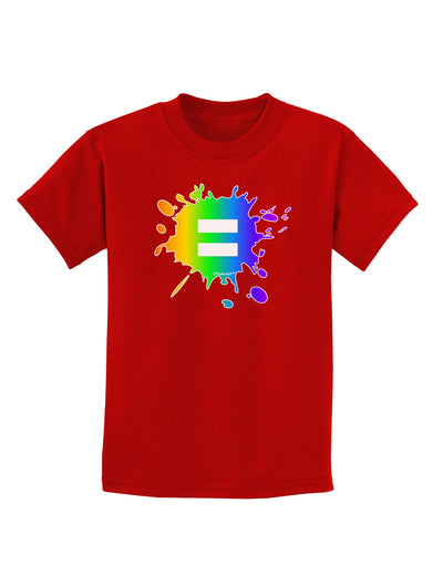 Equal Rainbow Paint Splatter Childrens Dark T-Shirt by TooLoud-Childrens T-Shirt-TooLoud-Red-X-Small-Davson Sales