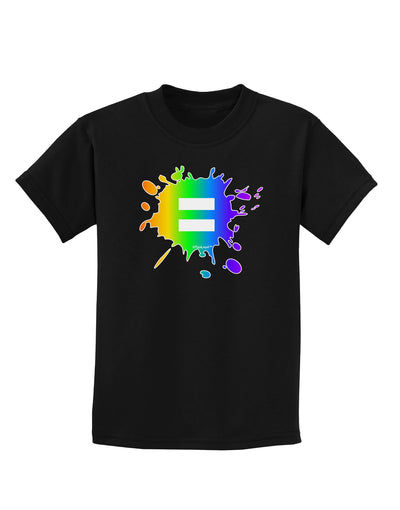 Equal Rainbow Paint Splatter Childrens Dark T-Shirt by TooLoud-Childrens T-Shirt-TooLoud-Black-X-Small-Davson Sales