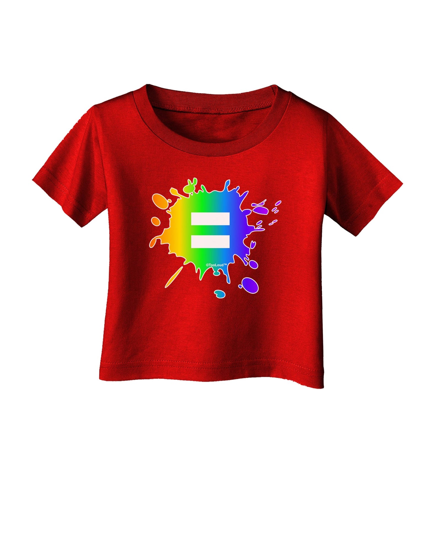 Equal Rainbow Paint Splatter Infant T-Shirt Dark by TooLoud-Infant T-Shirt-TooLoud-Red-06-Months-Davson Sales