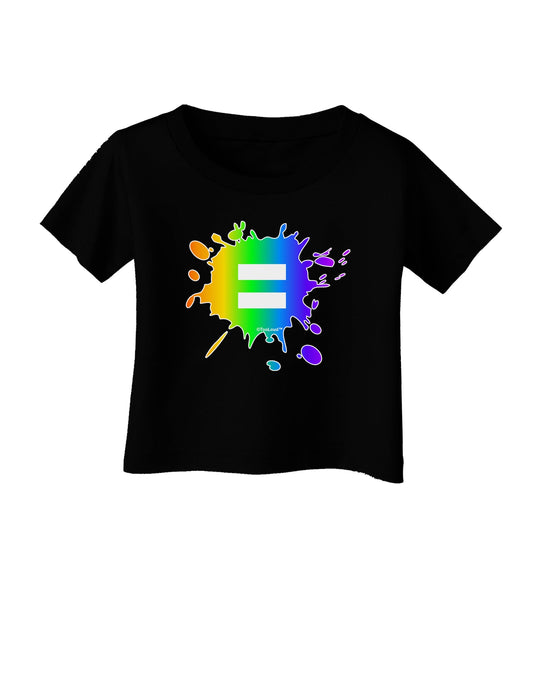 Equal Rainbow Paint Splatter Infant T-Shirt Dark by TooLoud-Infant T-Shirt-TooLoud-Black-06-Months-Davson Sales