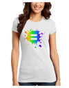 Equal Rainbow Paint Splatter Juniors T-Shirt by TooLoud-Womens Juniors T-Shirt-TooLoud-White-Juniors Fitted X-Small-Davson Sales