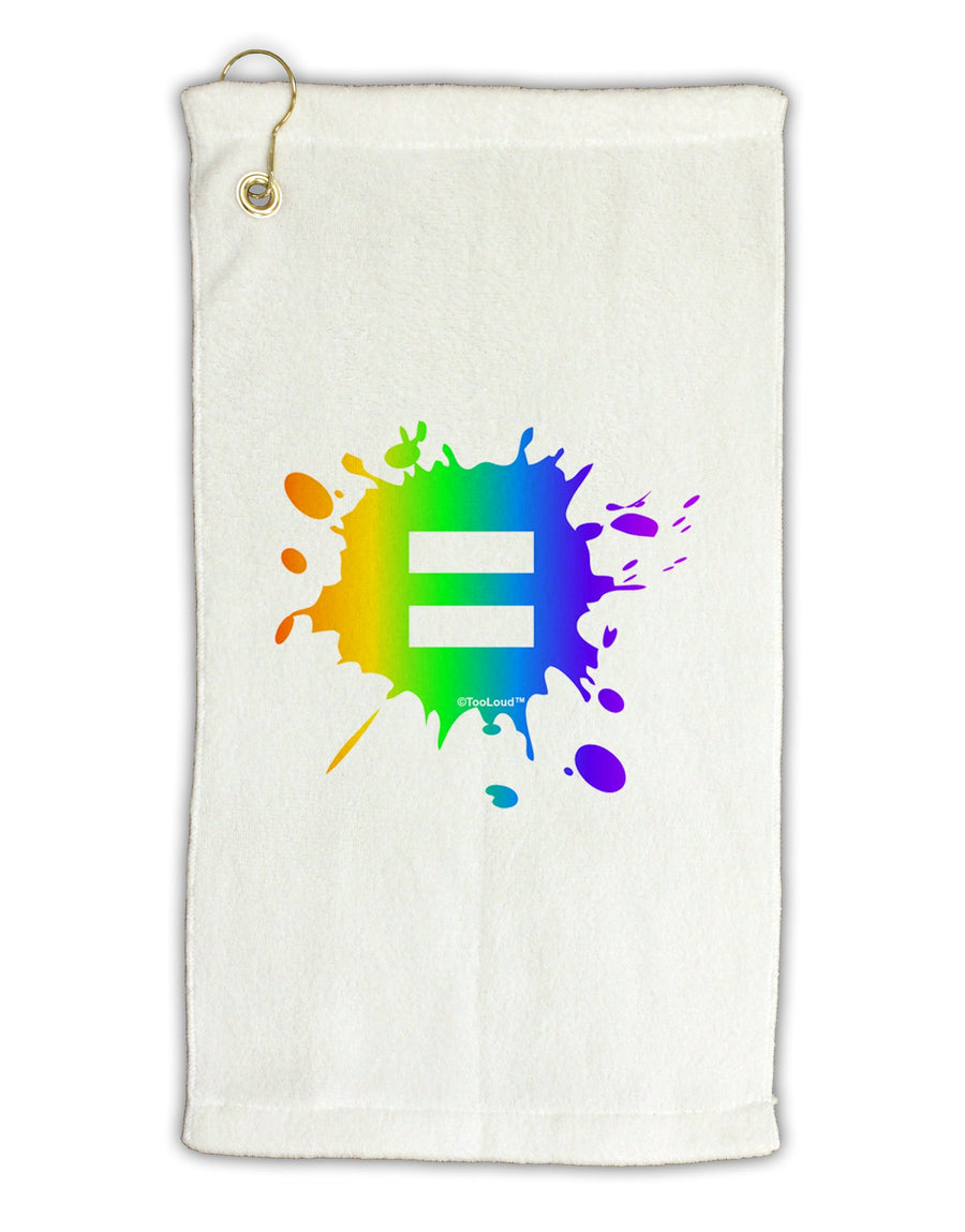 Equal Rainbow Paint Splatter Micro Terry Gromet Golf Towel 16 x 25 inch by TooLoud-Golf Towel-TooLoud-White-Davson Sales