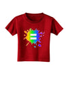 Equal Rainbow Paint Splatter Toddler T-Shirt Dark by TooLoud-Toddler T-Shirt-TooLoud-Red-2T-Davson Sales