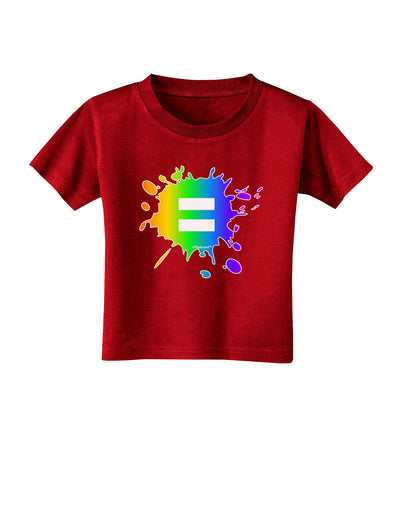 Equal Rainbow Paint Splatter Toddler T-Shirt Dark by TooLoud-Toddler T-Shirt-TooLoud-Red-2T-Davson Sales