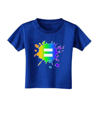 Equal Rainbow Paint Splatter Toddler T-Shirt Dark by TooLoud-Toddler T-Shirt-TooLoud-Royal-Blue-2T-Davson Sales