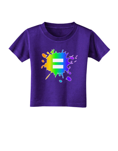 Equal Rainbow Paint Splatter Toddler T-Shirt Dark by TooLoud-Toddler T-Shirt-TooLoud-Purple-2T-Davson Sales