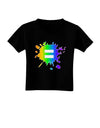 Equal Rainbow Paint Splatter Toddler T-Shirt Dark by TooLoud-Toddler T-Shirt-TooLoud-Black-2T-Davson Sales