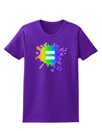 Equal Rainbow Paint Splatter Womens Dark T-Shirt by TooLoud-Womens T-Shirt-TooLoud-Purple-X-Small-Davson Sales