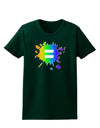 Equal Rainbow Paint Splatter Womens Dark T-Shirt by TooLoud-Womens T-Shirt-TooLoud-Forest-Green-Small-Davson Sales