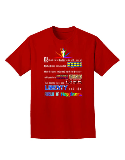 Equality Life Liberty Pursuit of Happiness Adult Dark T-Shirt-Mens T-Shirt-TooLoud-Red-Small-Davson Sales