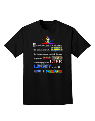 Equality Life Liberty Pursuit of Happiness Adult Dark T-Shirt-Mens T-Shirt-TooLoud-Black-Small-Davson Sales