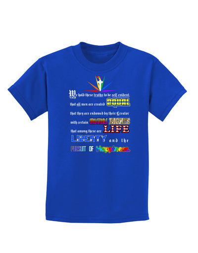 Equality Life Liberty Pursuit of Happiness Childrens Dark T-Shirt-Childrens T-Shirt-TooLoud-Royal-Blue-X-Small-Davson Sales