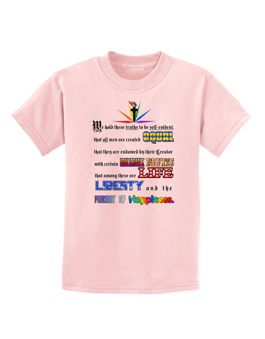 Equality Life Liberty Pursuit of Happiness Childrens T-Shirt-Childrens T-Shirt-TooLoud-White-X-Small-Davson Sales