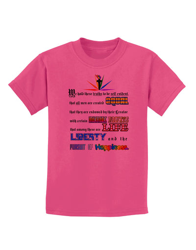 Equality Life Liberty Pursuit of Happiness Childrens T-Shirt-Childrens T-Shirt-TooLoud-Sangria-X-Small-Davson Sales