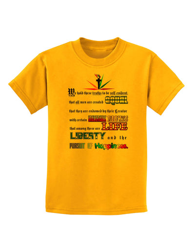 Equality Life Liberty Pursuit of Happiness Childrens T-Shirt-Childrens T-Shirt-TooLoud-Gold-X-Small-Davson Sales