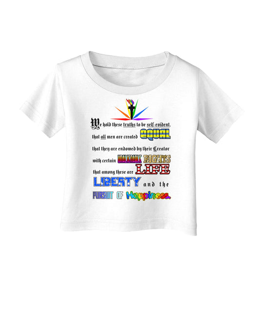 Equality Life Liberty Pursuit of Happiness Infant T-Shirt-Infant T-Shirt-TooLoud-White-06-Months-Davson Sales
