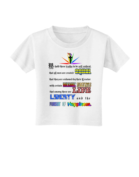 Equality Life Liberty Pursuit of Happiness Toddler T-Shirt-Toddler T-Shirt-TooLoud-White-2T-Davson Sales
