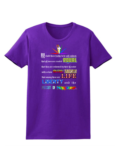 Equality Life Liberty Pursuit of Happiness Womens Dark T-Shirt-TooLoud-Purple-X-Small-Davson Sales