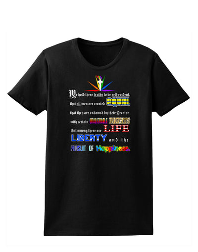 Equality Life Liberty Pursuit of Happiness Womens Dark T-Shirt-TooLoud-Black-X-Small-Davson Sales