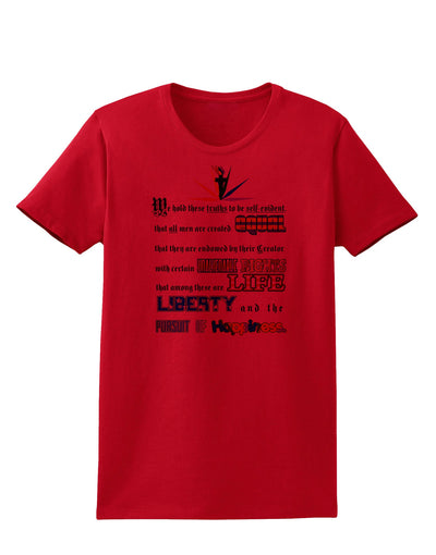 Equality Life Liberty Pursuit of Happiness Womens T-Shirt-Womens T-Shirt-TooLoud-Red-X-Small-Davson Sales