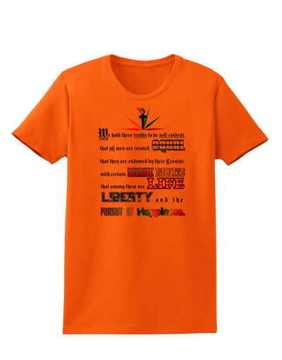 Equality Life Liberty Pursuit of Happiness Womens T-Shirt-Womens T-Shirt-TooLoud-Orange-X-Small-Davson Sales