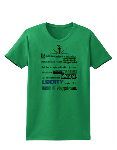 Equality Life Liberty Pursuit of Happiness Womens T-Shirt-Womens T-Shirt-TooLoud-Kelly-Green-X-Small-Davson Sales