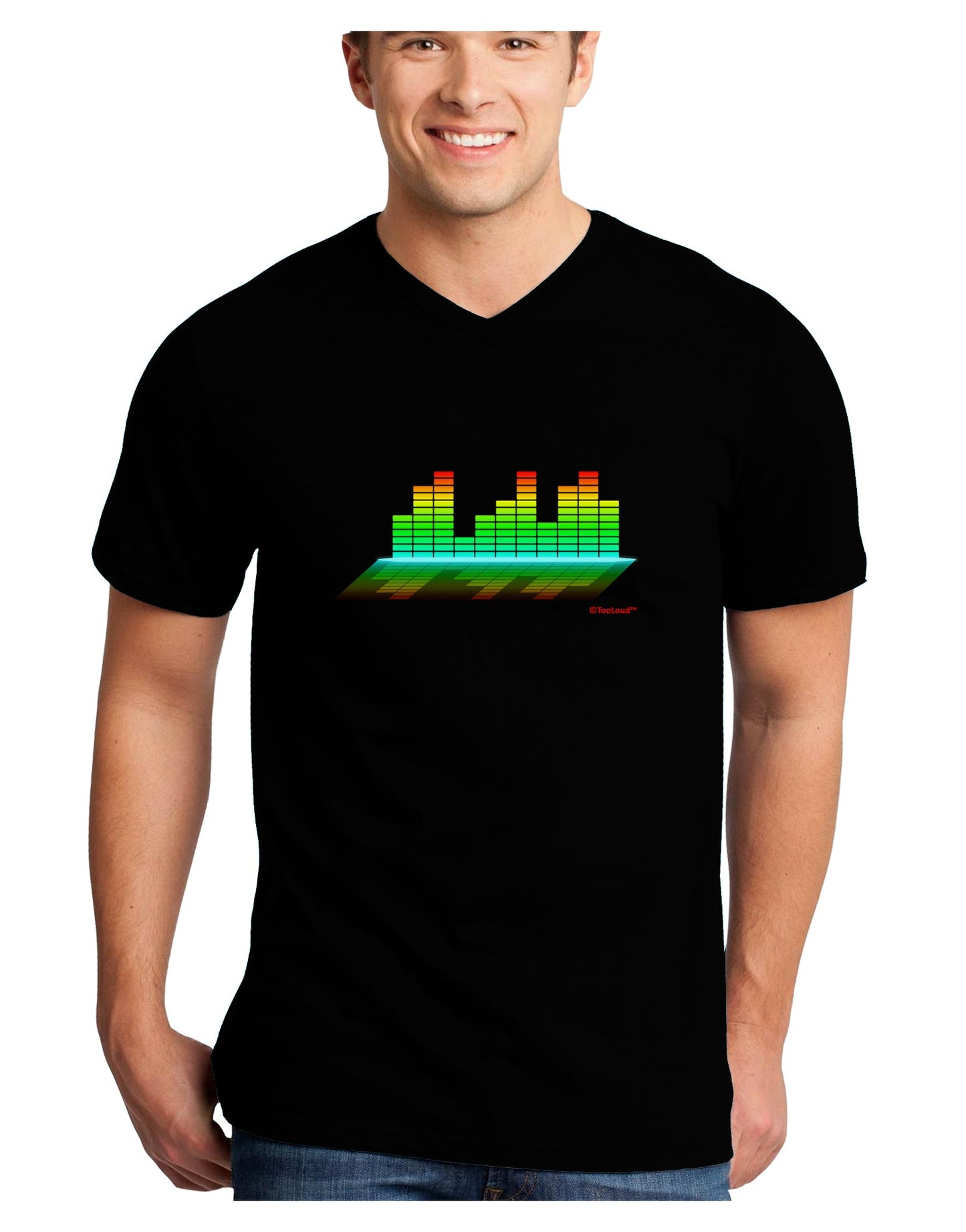 Equalizer Bars Design Adult Dark V-Neck T-Shirt by TooLoud-Mens V-Neck T-Shirt-TooLoud-Black-Small-Davson Sales