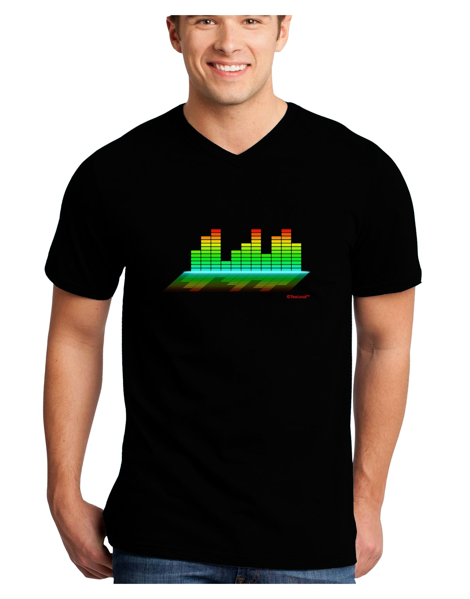 Equalizer Bars Design Adult Dark V-Neck T-Shirt by TooLoud-Mens V-Neck T-Shirt-TooLoud-Black-Small-Davson Sales