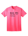 Error 404 Costume Distressed Adult T-Shirt-Mens T-Shirt-TooLoud-Neon-Pink-Small-Davson Sales