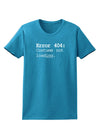 Error 404 Costume Womens Dark T-Shirt-TooLoud-Turquoise-X-Small-Davson Sales