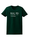 Error 404 Costume Womens Dark T-Shirt-TooLoud-Forest-Green-Small-Davson Sales