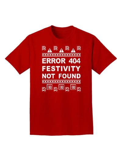 Error 404 Festivity Not Found Adult Dark T-Shirt-Mens T-Shirt-TooLoud-Red-Small-Davson Sales