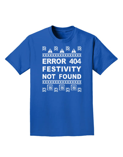 Error 404 Festivity Not Found Adult Dark T-Shirt-Mens T-Shirt-TooLoud-Royal-Blue-Small-Davson Sales