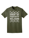 Error 404 Festivity Not Found Adult Dark T-Shirt-Mens T-Shirt-TooLoud-Military-Green-Small-Davson Sales