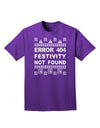 Error 404 Festivity Not Found Adult Dark T-Shirt-Mens T-Shirt-TooLoud-Purple-Small-Davson Sales