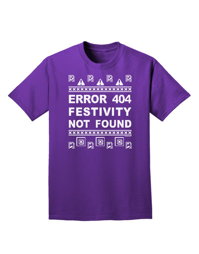 Error 404 Festivity Not Found Adult Dark T-Shirt-Mens T-Shirt-TooLoud-Purple-Small-Davson Sales