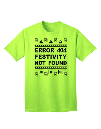 Error 404 Festivity Not Found Adult T-Shirt-Mens T-Shirt-TooLoud-Neon-Green-Small-Davson Sales