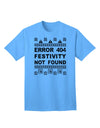 Error 404 Festivity Not Found Adult T-Shirt-Mens T-Shirt-TooLoud-Aquatic-Blue-Small-Davson Sales