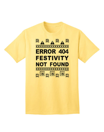 Error 404 Festivity Not Found Adult T-Shirt-Mens T-Shirt-TooLoud-Yellow-Small-Davson Sales