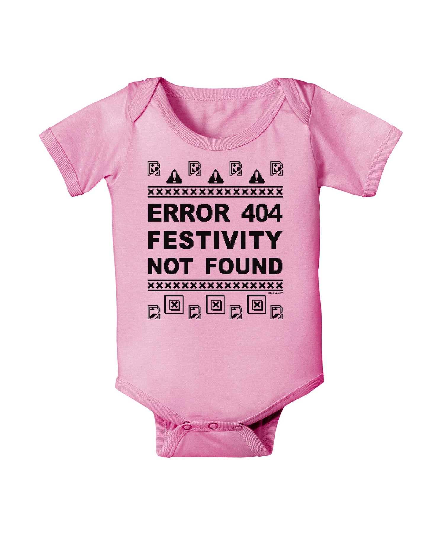 Error 404 Festivity Not Found Baby Romper Bodysuit by-Baby Romper-TooLoud-Pink-06-Months-Davson Sales