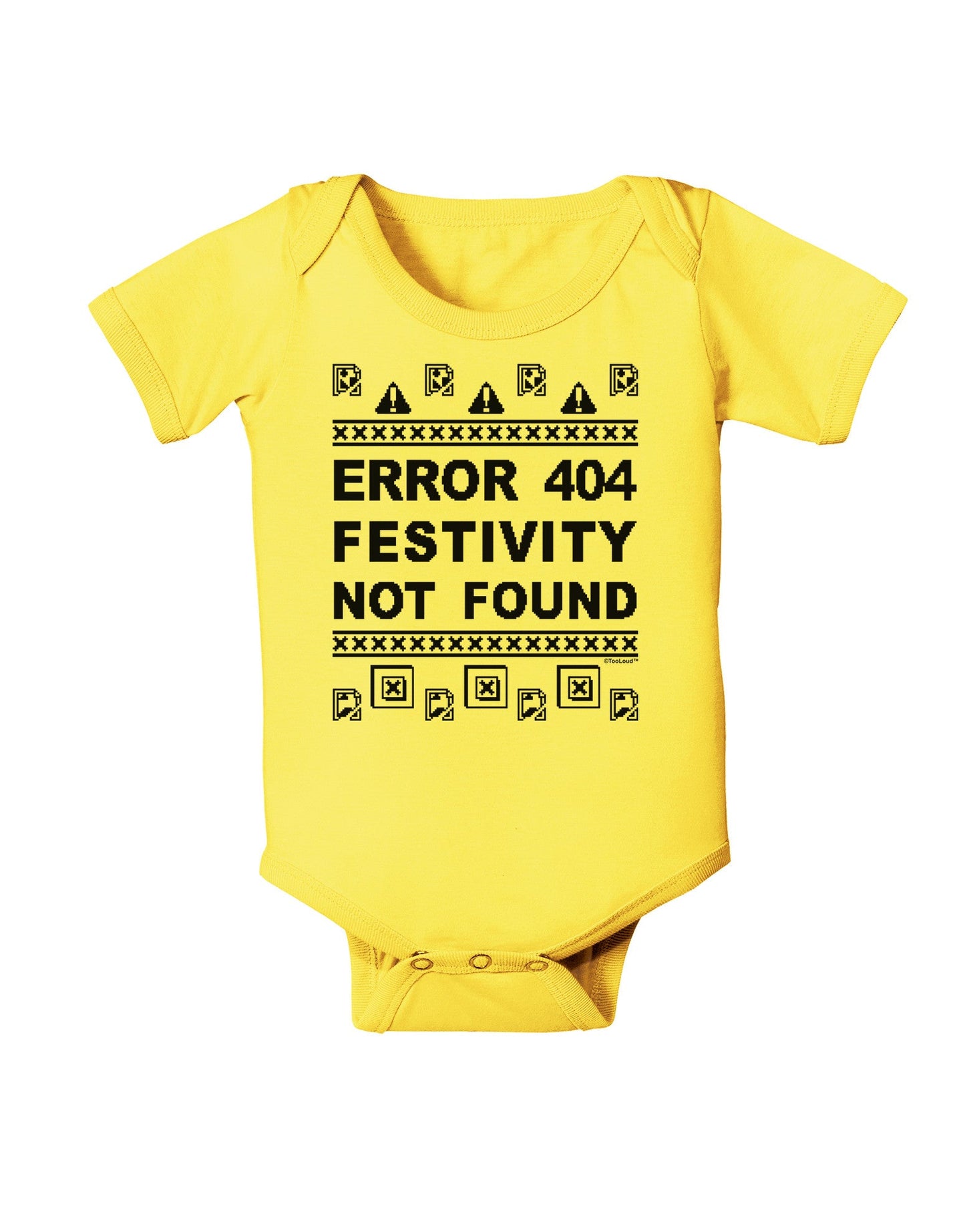 Error 404 Festivity Not Found Baby Romper Bodysuit by-Baby Romper-TooLoud-Yellow-06-Months-Davson Sales