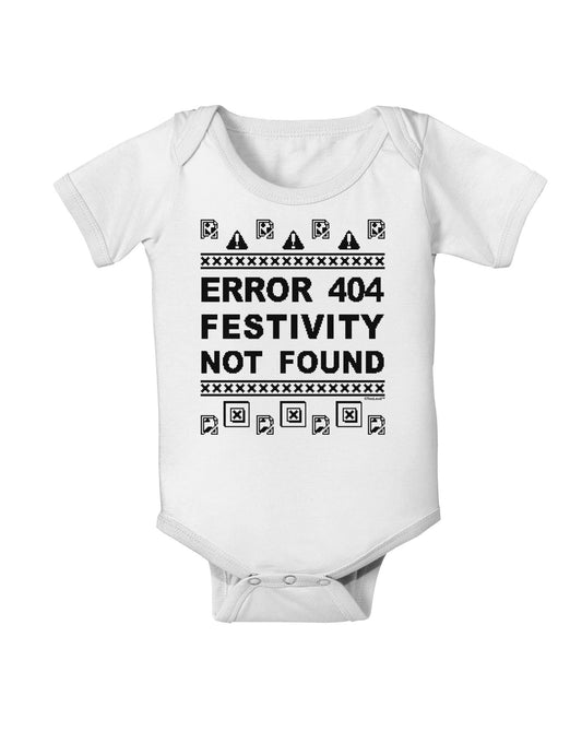 Error 404 Festivity Not Found Baby Romper Bodysuit by-Baby Romper-TooLoud-White-06-Months-Davson Sales