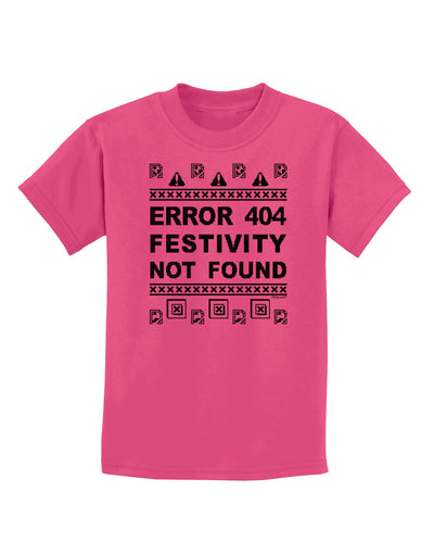 Error 404 Festivity Not Found Childrens T-Shirt-Childrens T-Shirt-TooLoud-Sangria-X-Small-Davson Sales